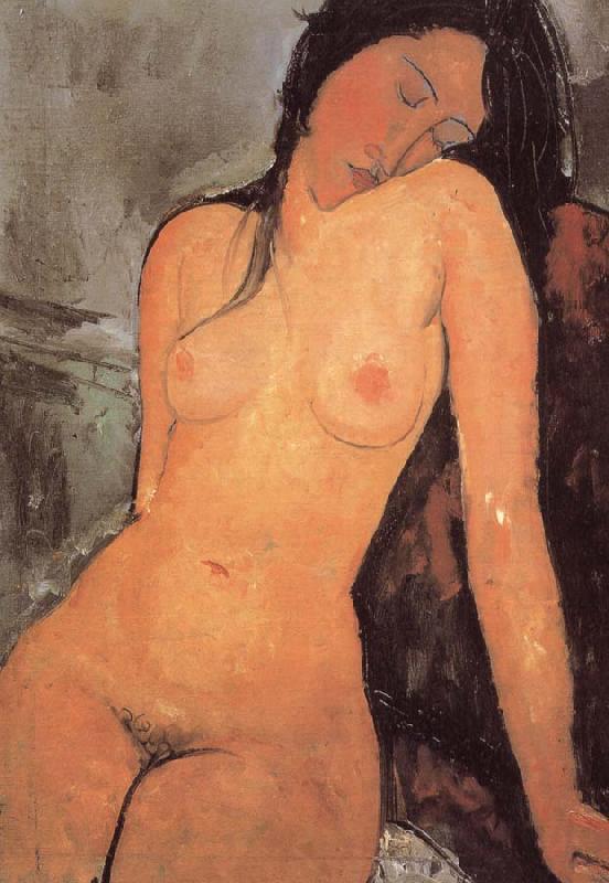 Amedeo Modigliani seated female nude oil painting image